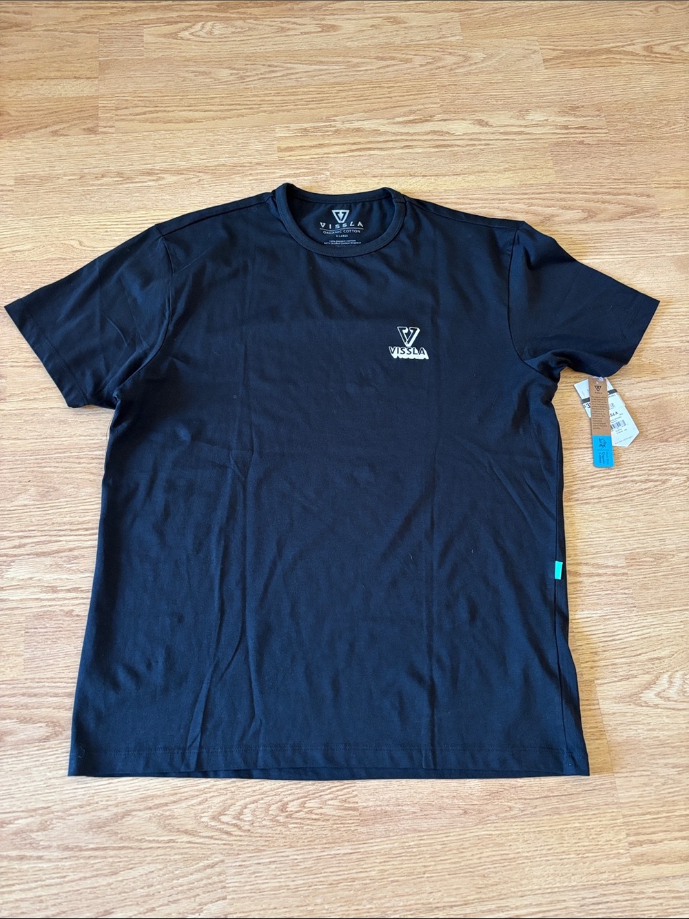 VISSLA Black Tee with White Chest Logo